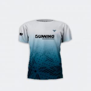 Camiseta azul terret running bucaramanga personalizada