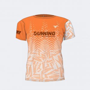 Camiseta naranja terret running bucaramanga personalizada