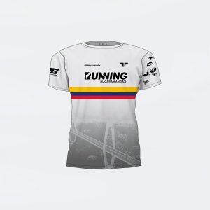 Camiseta Blanca Colombia Running Bucaramanga Personalizada